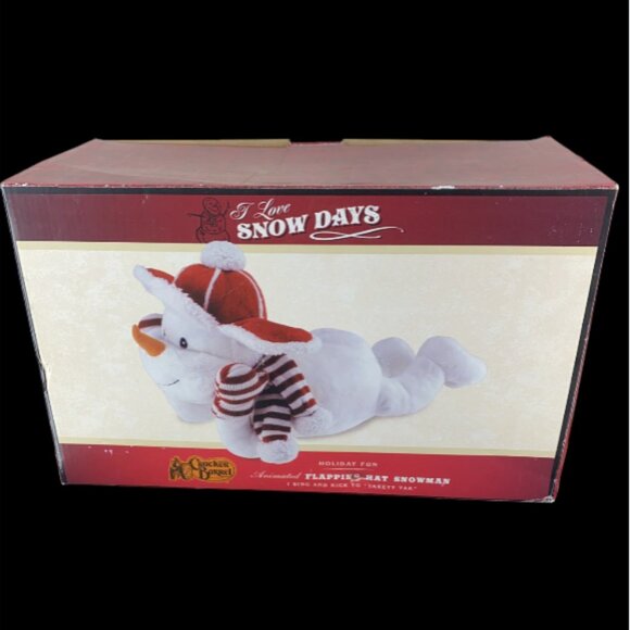 CRACKER BARREL -- Stuffed Dog, Musical, Wearing Ear Flap Hat, Red/White, In-Box - Picture 9 of 9